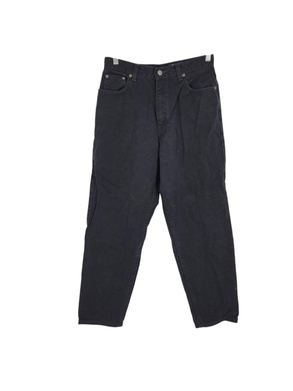Eddie Bauer Petite 12 Black Jeans High Rise Tapered Mom 100% Cotton 90s